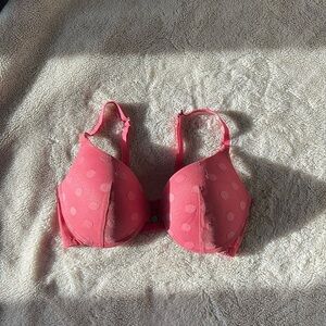 La Vie en Rose Front Clasp 34D Bra Pink Polka Dot | Sexy Support | NEW